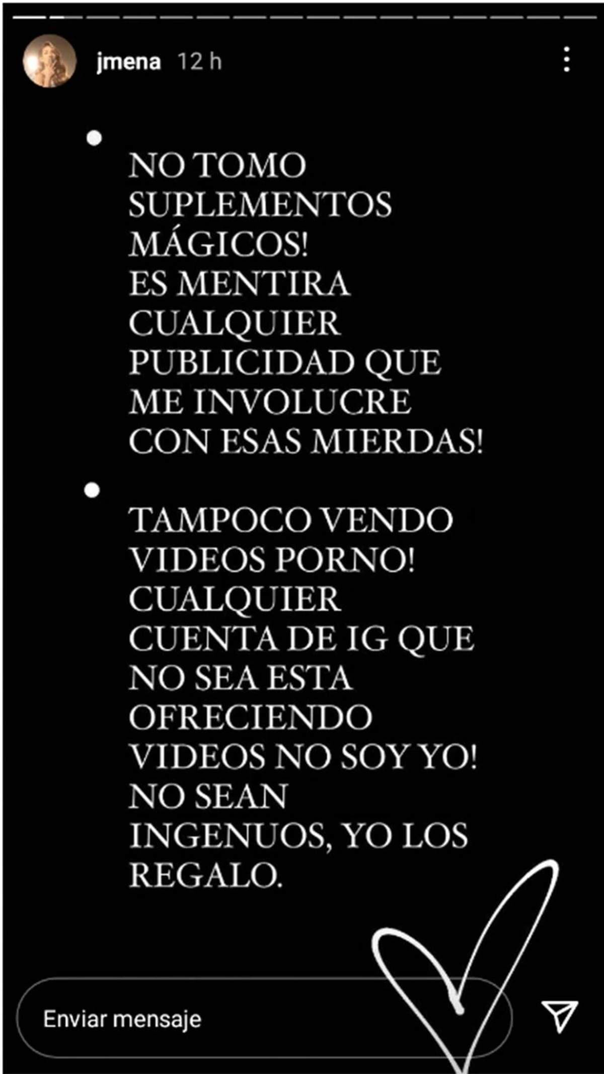 Jimena Barón se expresó por medio de sus redes sociales. 