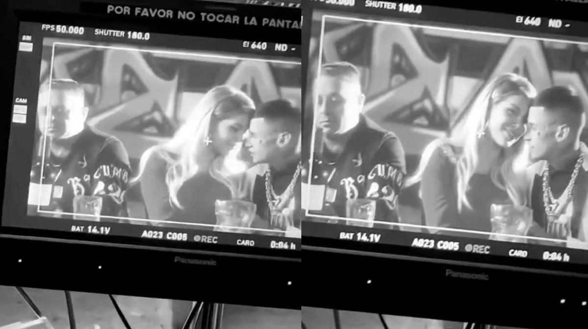 Wanda Nara y L-Gante, al borde del beso.