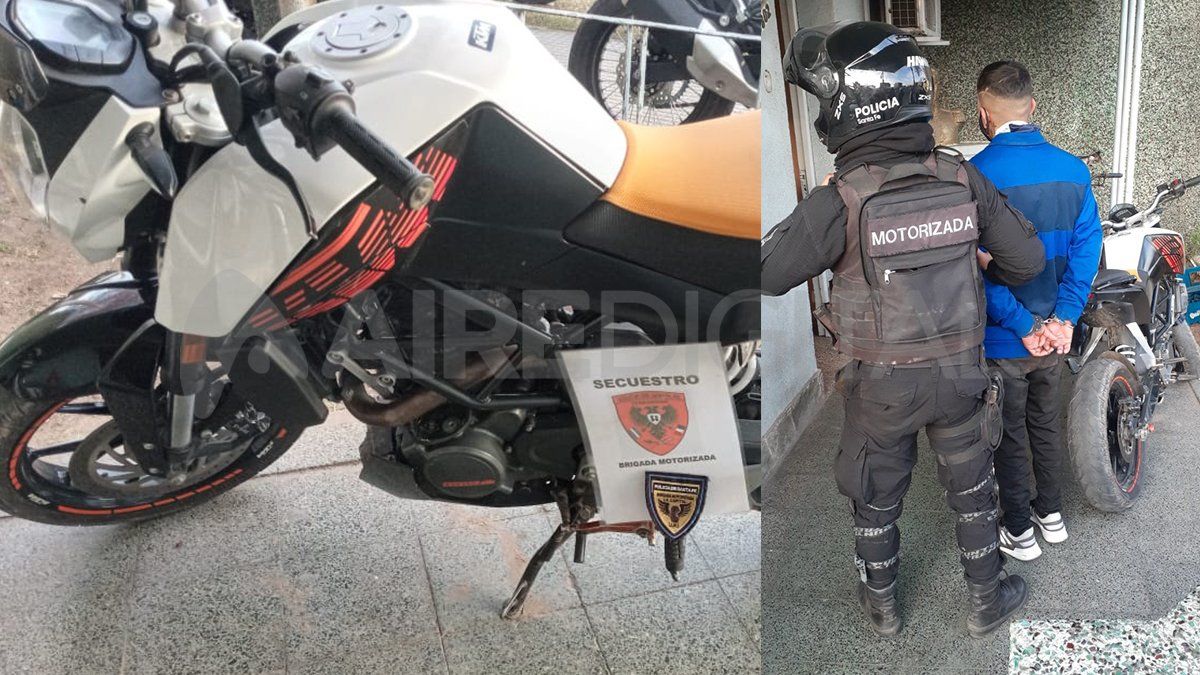 El denunciante contó que vio pasar a un hombre en una moto KTM modelo Duke de color blanca con el asiento negro, sin patente ni espejos retrovisores. Manifestó que reconoció el vehículo que hace unos meses le habían robado a un amigo suyo.