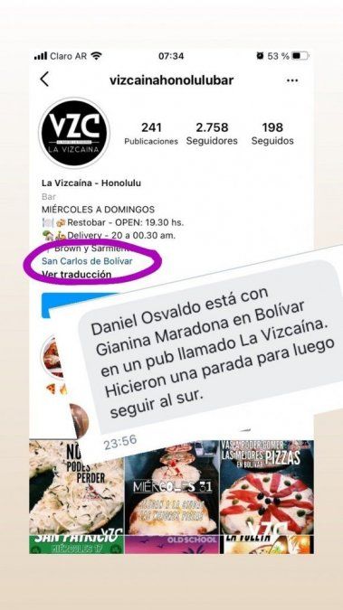 Las pruebas del romance entre Gianinna Maradona y Daniel Osvaldo