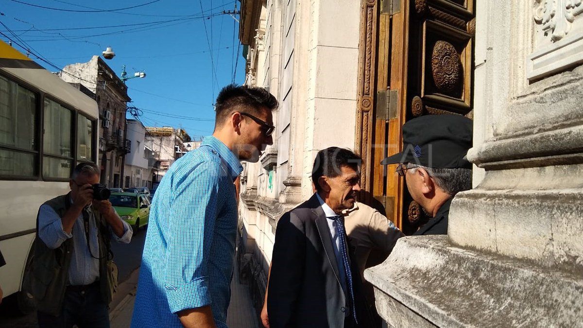 Delfino, el 27 de marzo del 2019, cuando asistió a la indagatoria con su abogado, Néstor Oroño.