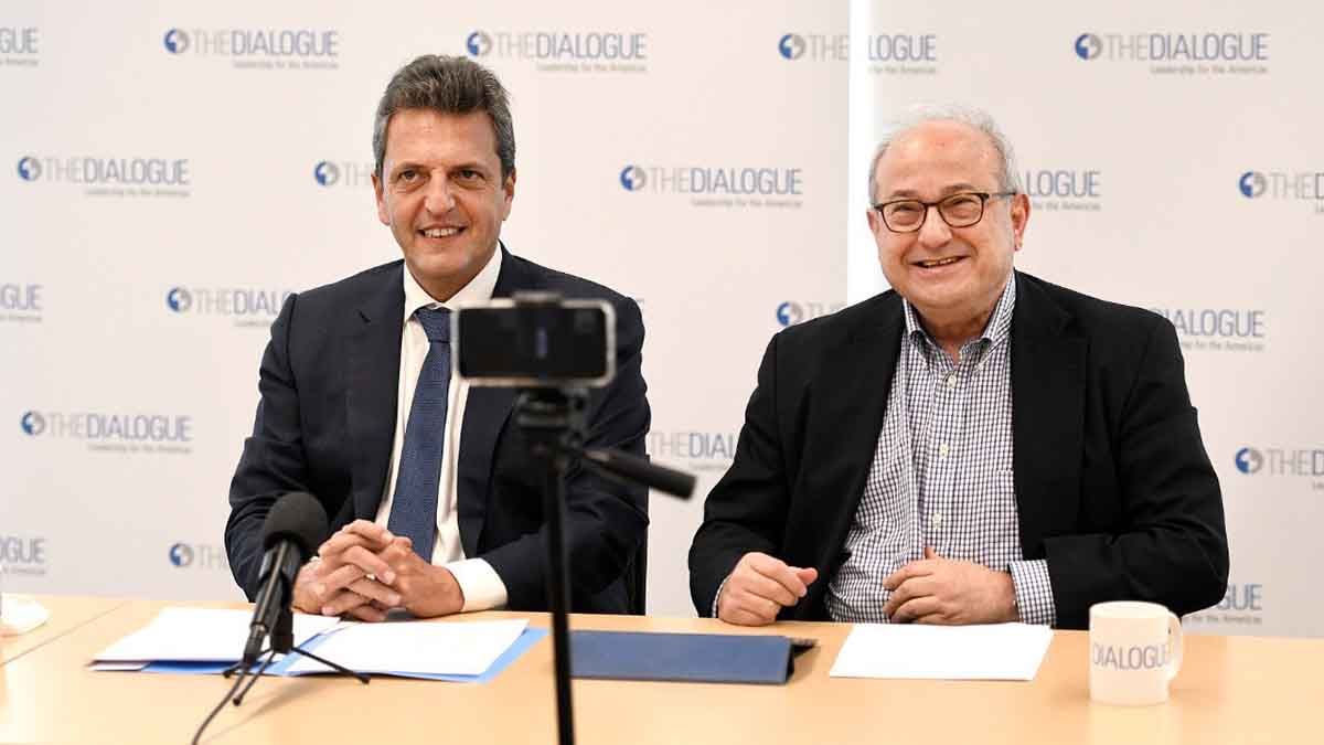 Sergio Massa en Estados Unidos con Michael Shifter