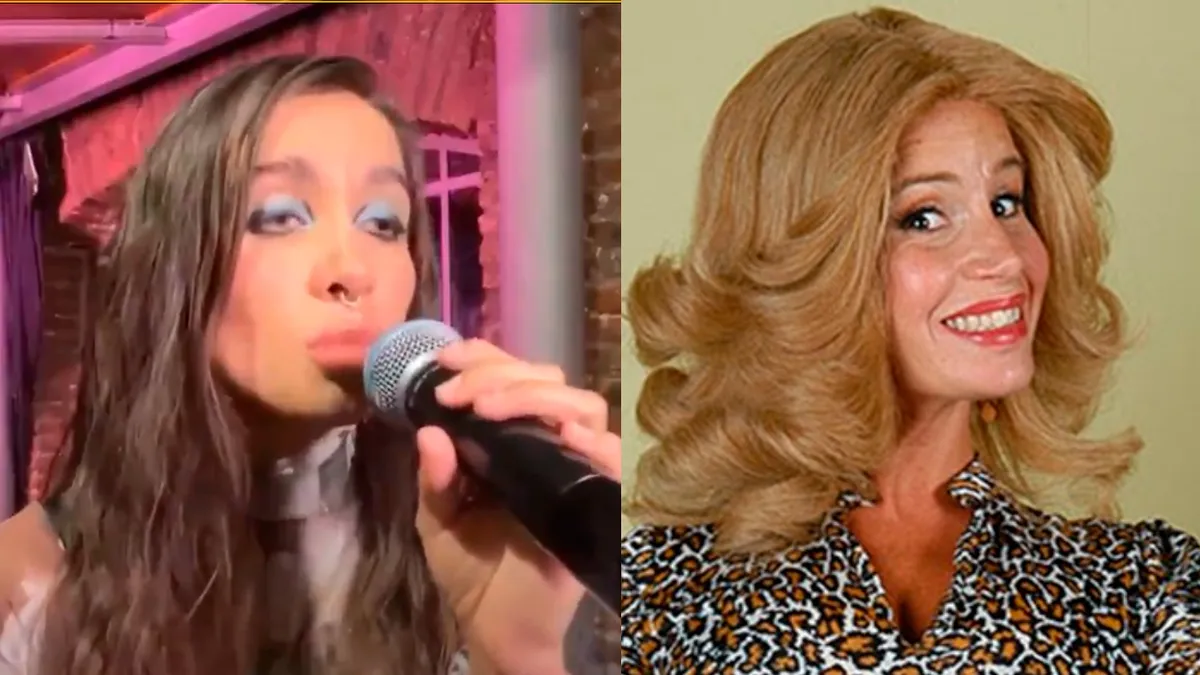 La cantante de 21 años interpretó su nuevo tema y los internautas aseguraron que sonó igual a la voz del icónico personaje de Florencia Peña en Casados con Hijos.