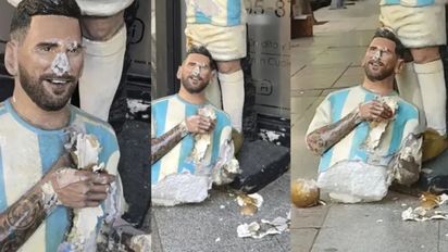 Rompieron una estatua de Lionel Messi en Mar del Plata, ¿cómo están los murales del Diez en Santa Fe?