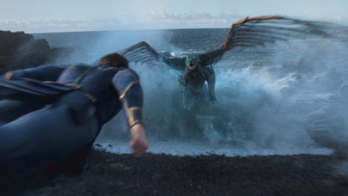 Ikaris y el Desviante, escena del trailer de Eternals
