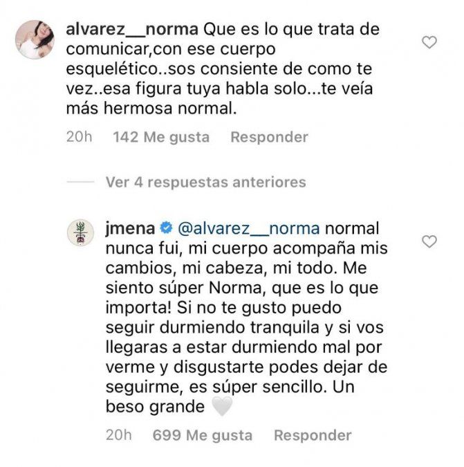 El mensaje de Jimena Barón