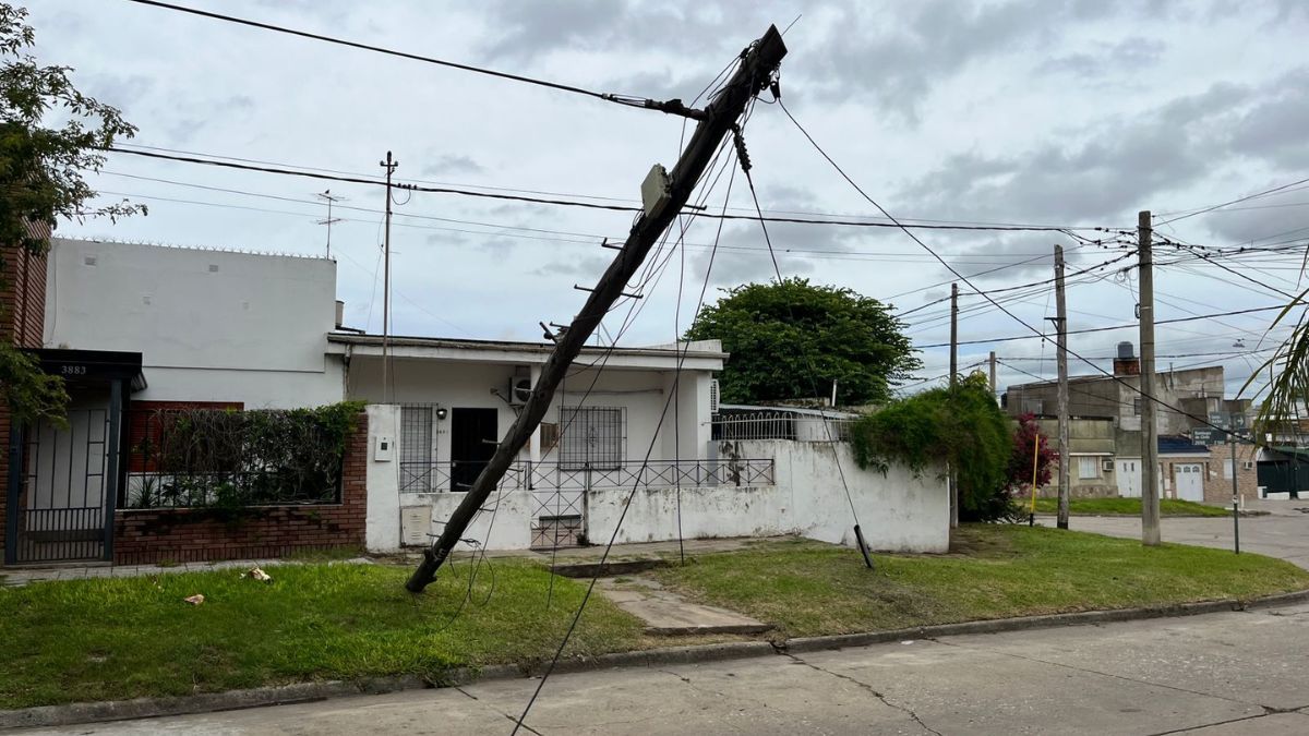 Así quedó el poste sobre la calzada en Lisandro de la Torre al 3800. Así quedó el poste sobre la calzada en Lisandro de la Torre al 3800.