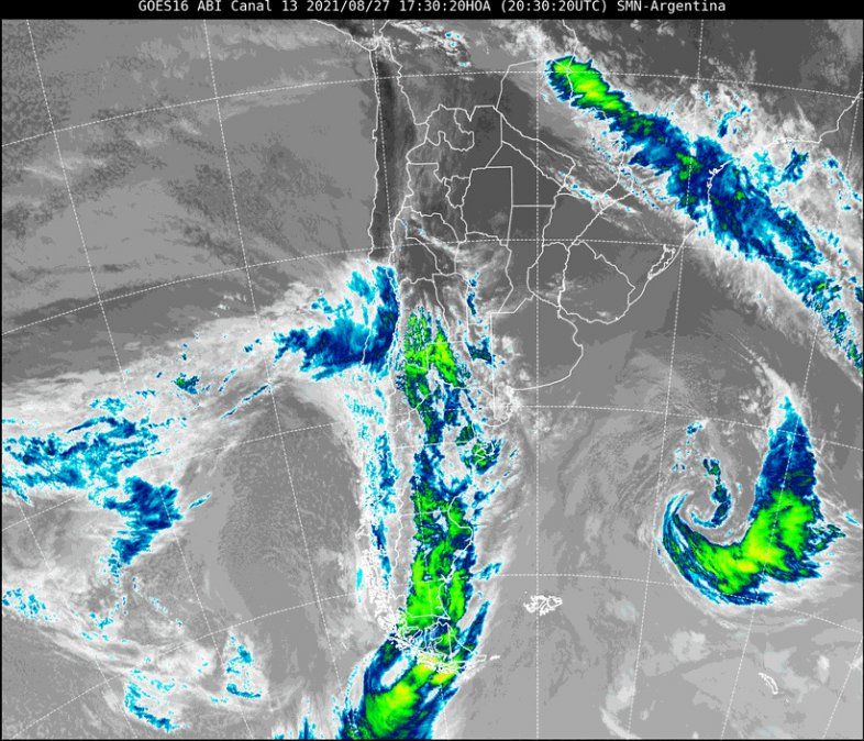 En la imagen satelital se observa poca nubosidad en nuestra región. Estas condiciones de estabilidad persistirán durante el fin de semana.