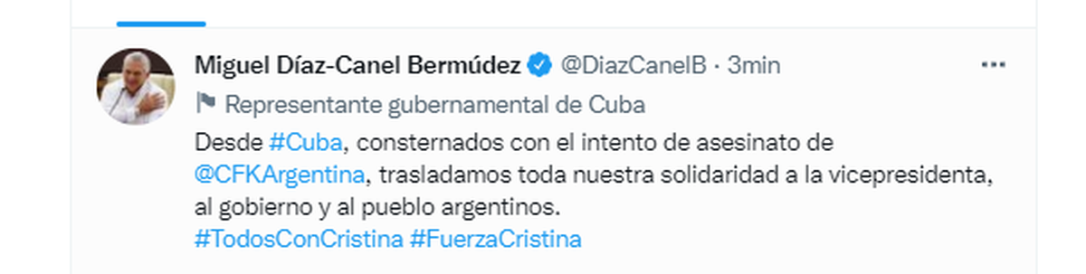 El mensaje difundido por el dictador cubano