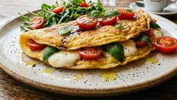 altText(Omelette caprese en sartén: la opción ideal para solucionar un almuerzo exprés)}