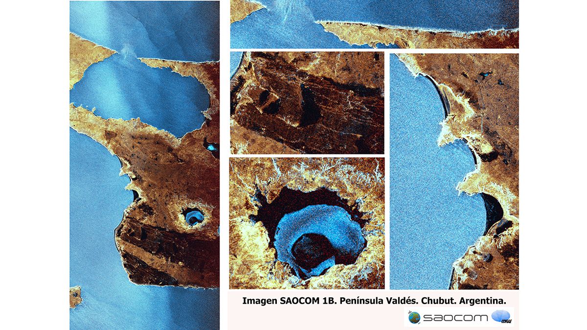 Península de Valdés, Chubut, Argentina, desde el satélite Saocom 1B.