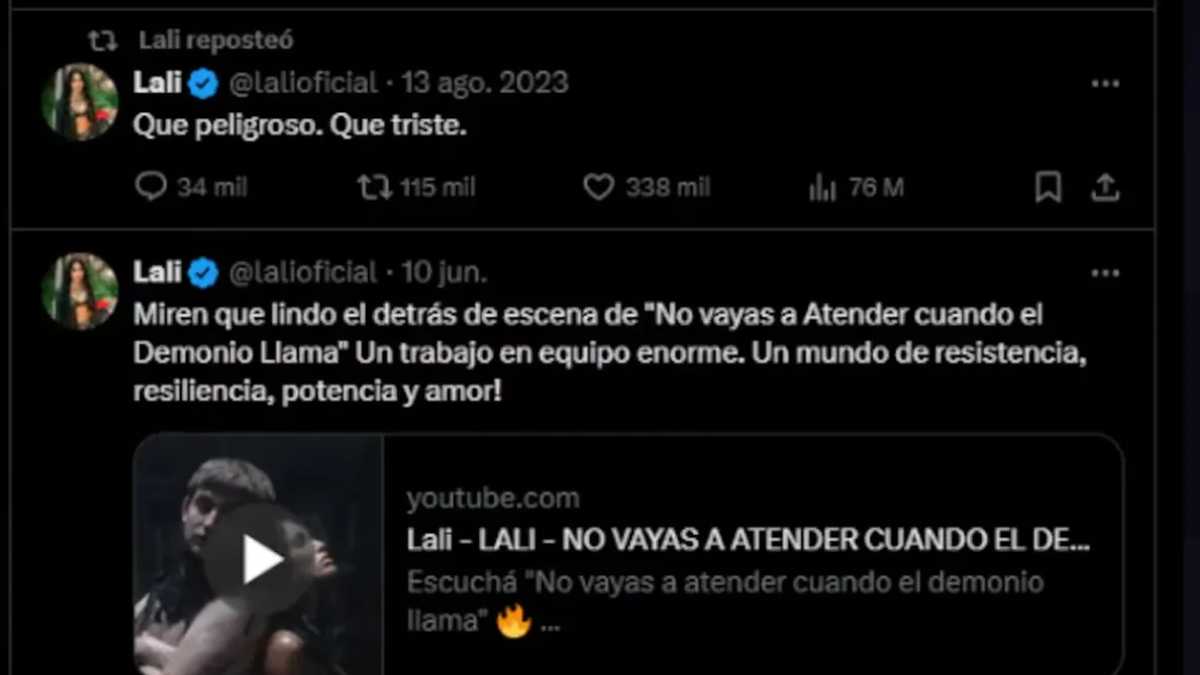 El firme mensaje de Lali Espósito tras la condena a Cristina Kirchner por corrupción. El firme mensaje de Lali Espósito tras la condena a Cristina Kirchner por corrupción.