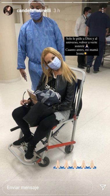 Cande Tinelli quiere que su mamá se reponga lo antes posible.