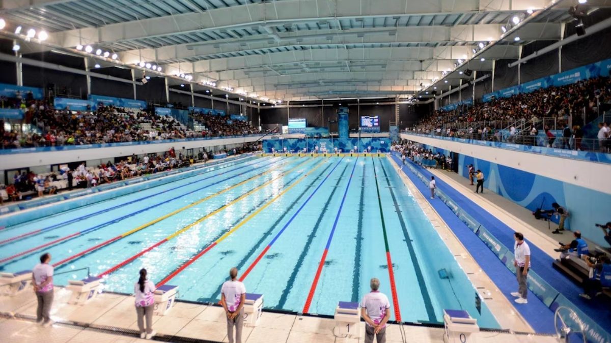 La piscina del Parque Olímpico que se inauguró para los Juegos Olímpicos de la Juventud de Buenos Aires 2018. La piscina del Parque Olímpico que se inauguró para los Juegos Olímpicos de la Juventud de Buenos Aires 2018.