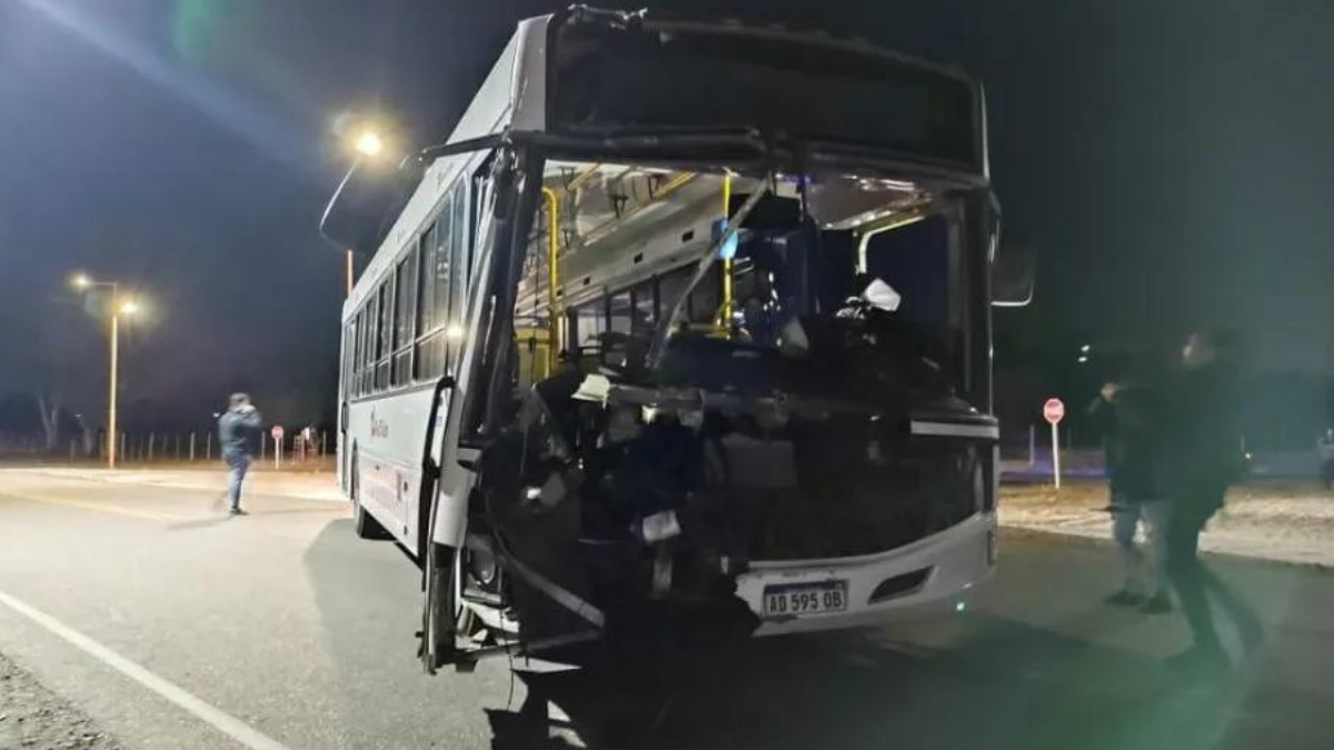 Un colectivo de la Red Tulum que transportaba a una treintena de pasajeros chocó contra un tren de carga.