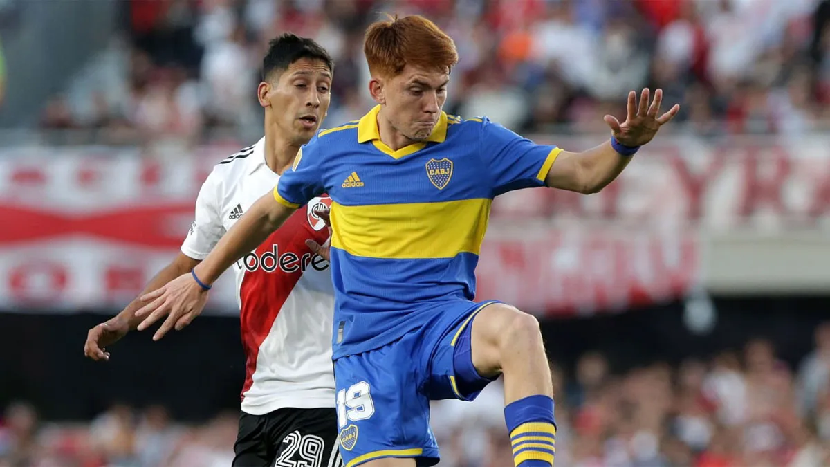 River y Boca en el Superclásico en el estadio Monumental.