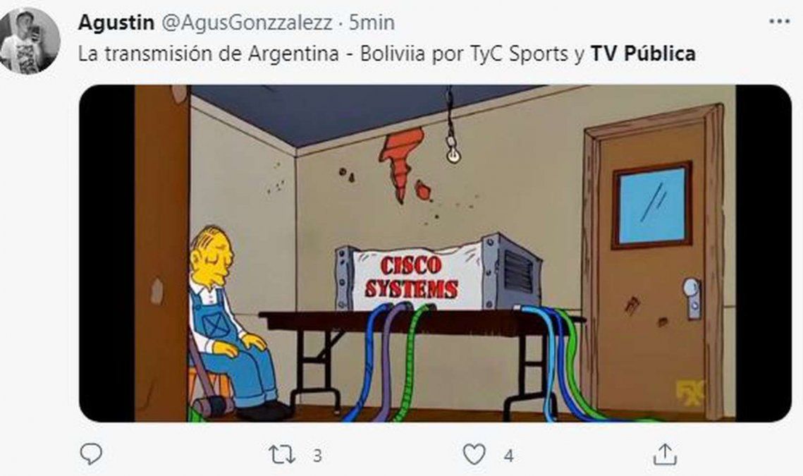 Los memes por los problemas de la transmisi&oacute;n en Argentina-Bolivia.