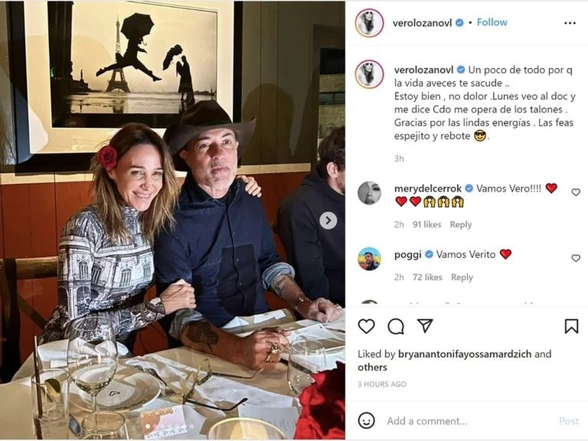 Publicaci&oacute;n de Vero Lozano en Instagram.