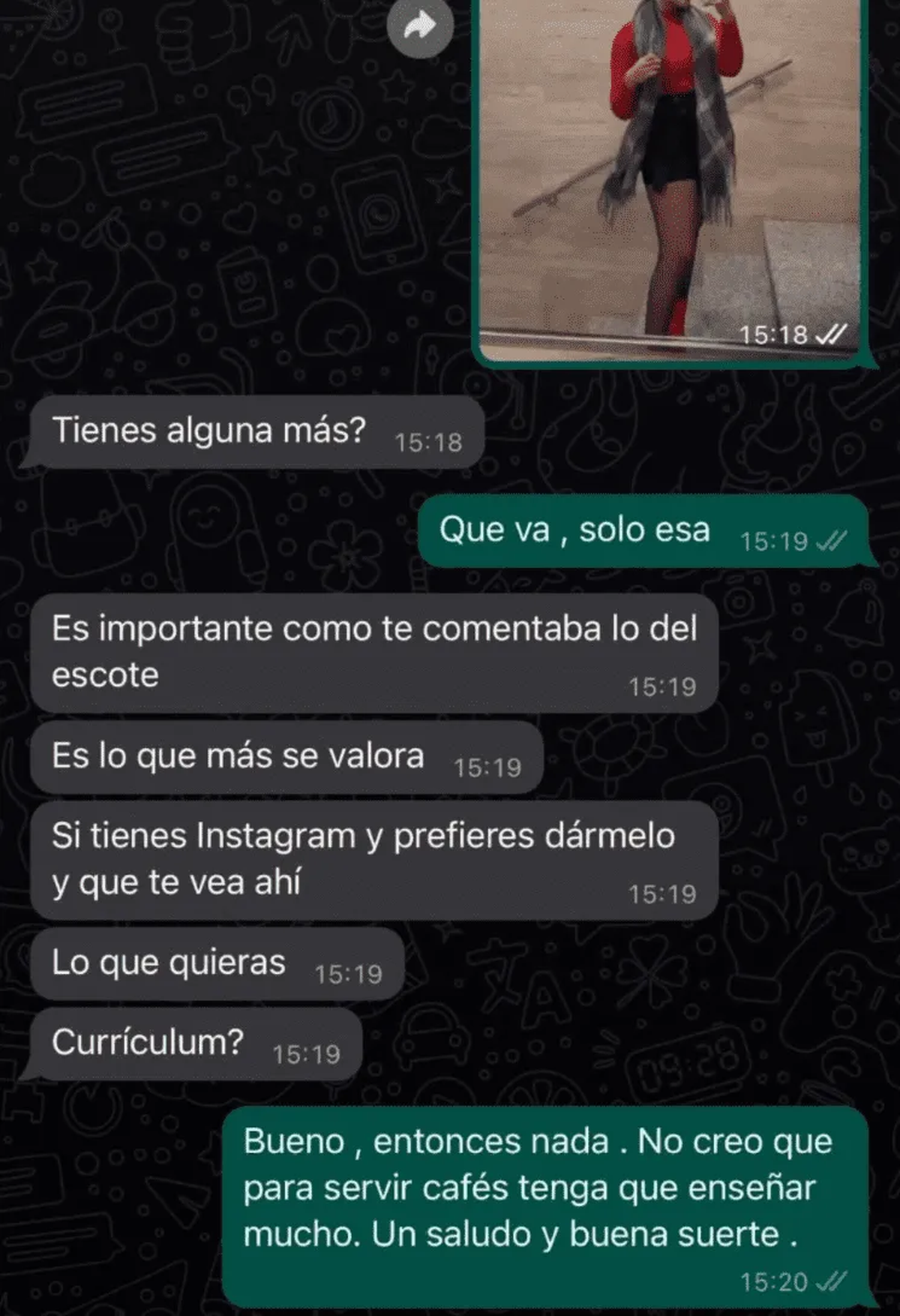 El chat se hizo viral y causó indignación.