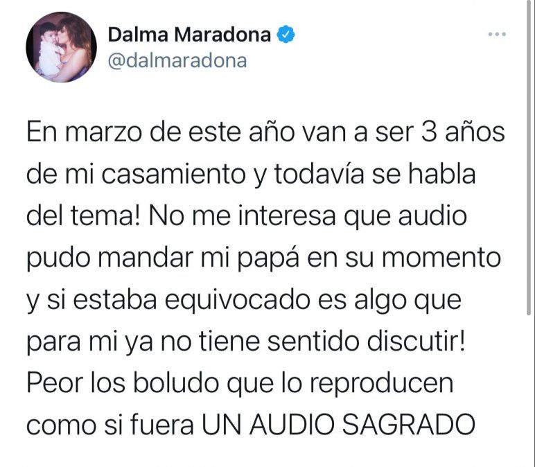 Luis Ventura atacó a Dalma Maradona y ella se defendió. 