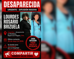 Lourdes Rosario Brizuela es de Salta y fue vista por última vez el pasado 20 de mayo en Pichilemu. Lourdes Rosario Brizuela es de Salta y fue vista por última vez el pasado 20 de mayo en Pichilemu.