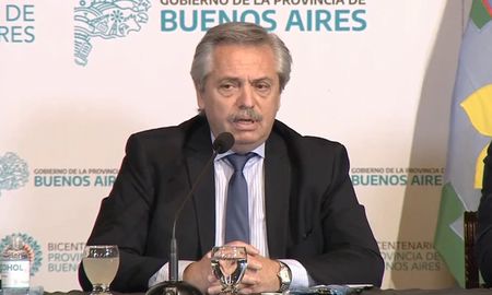 El presidente Alberto Fernández este martes en un acto en la Casa de Gobierno bonaerense. El presidente Alberto Fernández este martes en un acto en la Casa de Gobierno bonaerense.