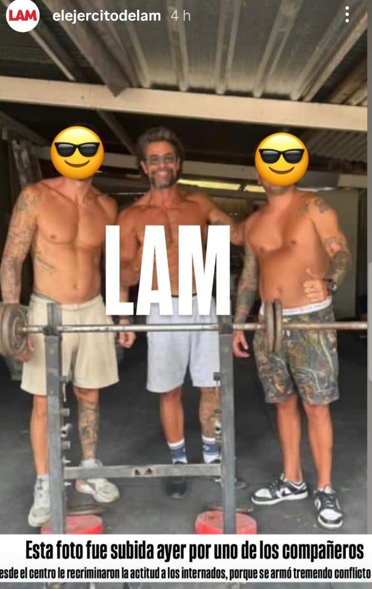 Luciano Castro y su primera foto en el centro terapéutico.