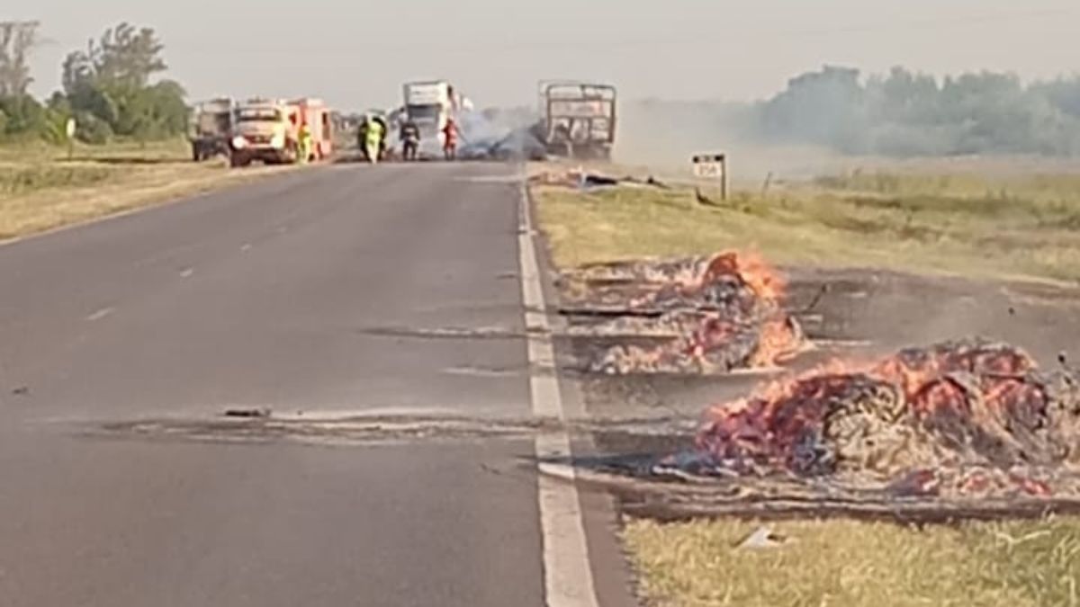 El incendio se produjo sobre la Ruta Nacional 34 afectando a un cami&oacute;n.