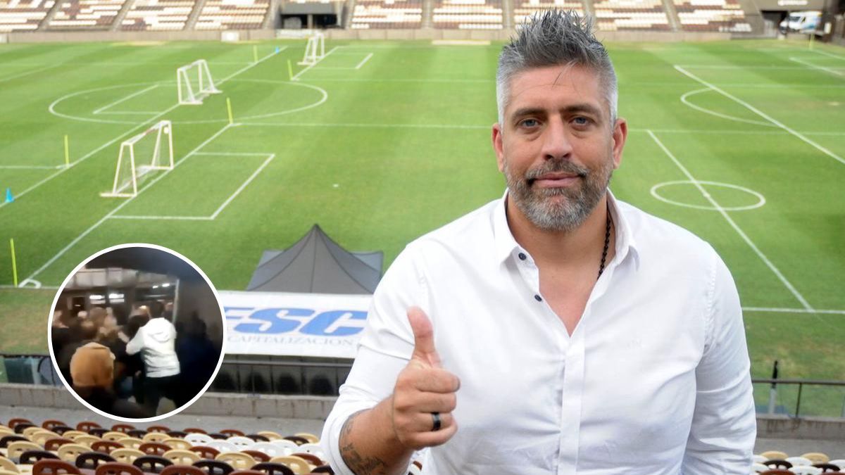 Escándalo en Vicente López: el presidente de Platense subió a la tribuna y se peleó con los hinchas