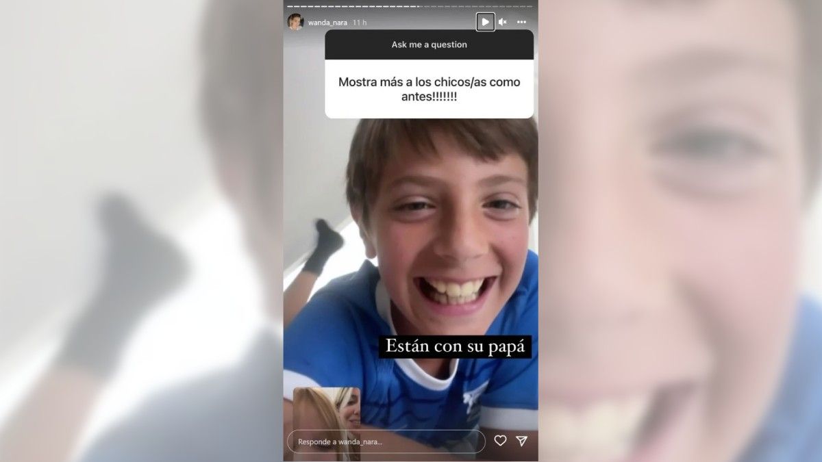 Un seguidor le pidió a Wanda que muestre más a sus hijos, como antes, a lo que Wanda respondió que están con su papá.