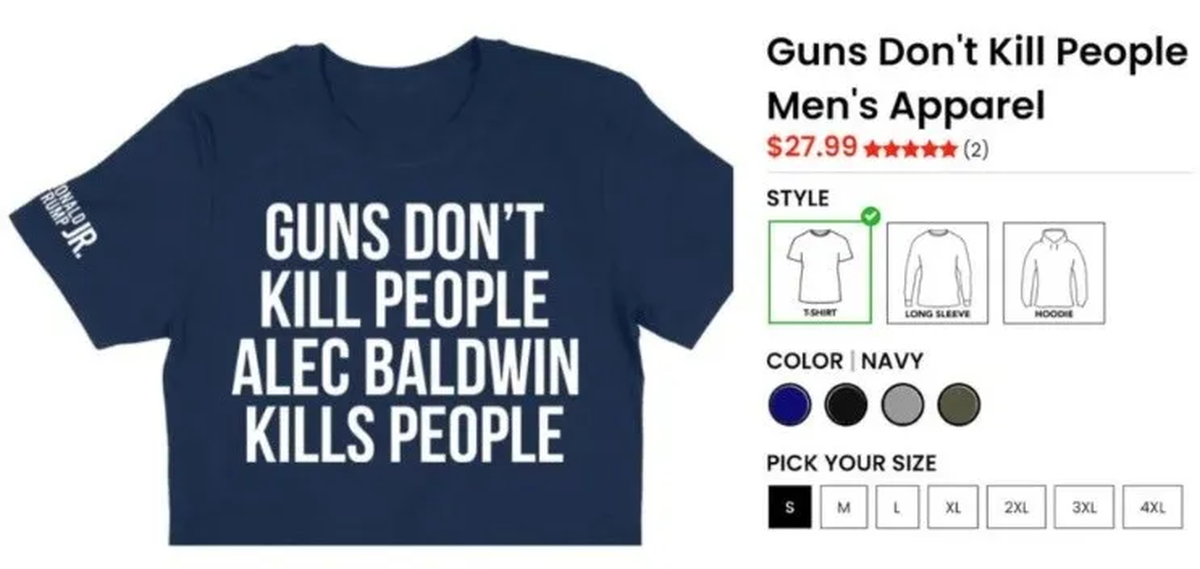 La remera de la pol&eacute;mica por Alec Baldwin&nbsp;( Instagram).
