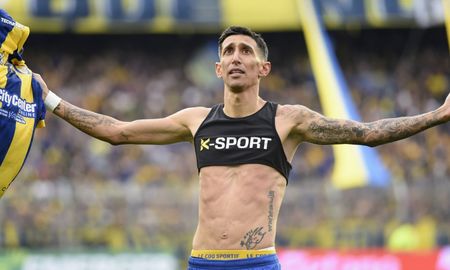 Así festejó Di María su primer gol tras el regreso a Rosario Central. Así festejó Di María su primer gol tras el regreso a Rosario Central.