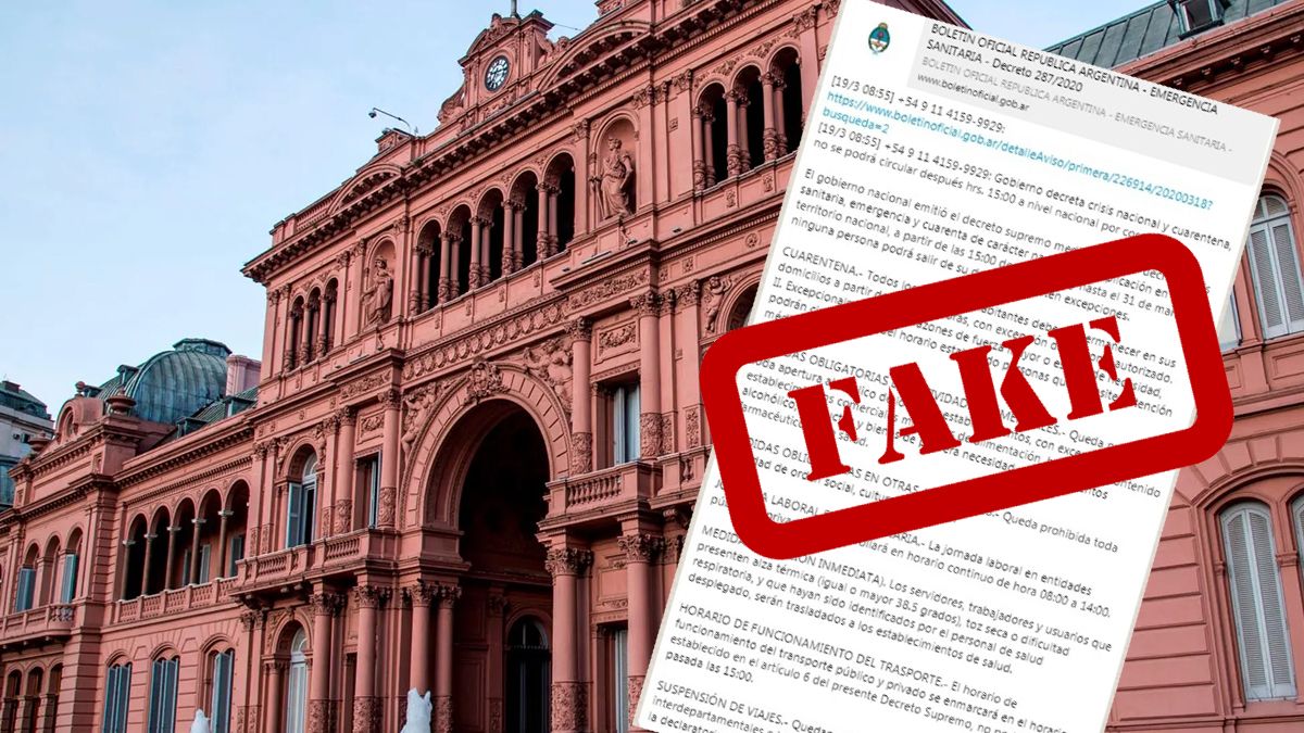 Coronavirus: es falso el decreto de cuarentena que circula en WhatsApp y la Justicia lo investiga