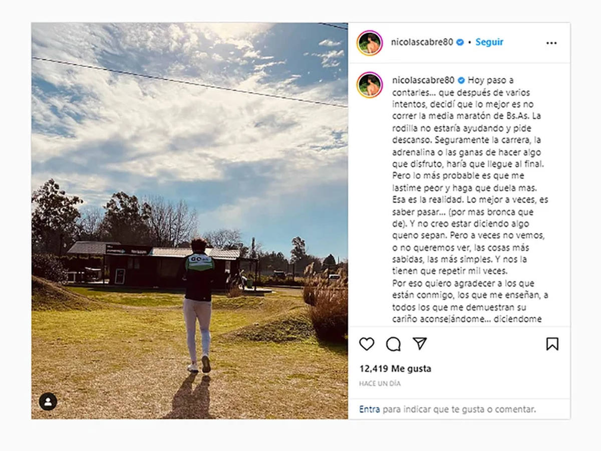 Sin poder ocultar su desazón, horas antes de la competencia Cabré decidió bajarse y explicó los motivos. 