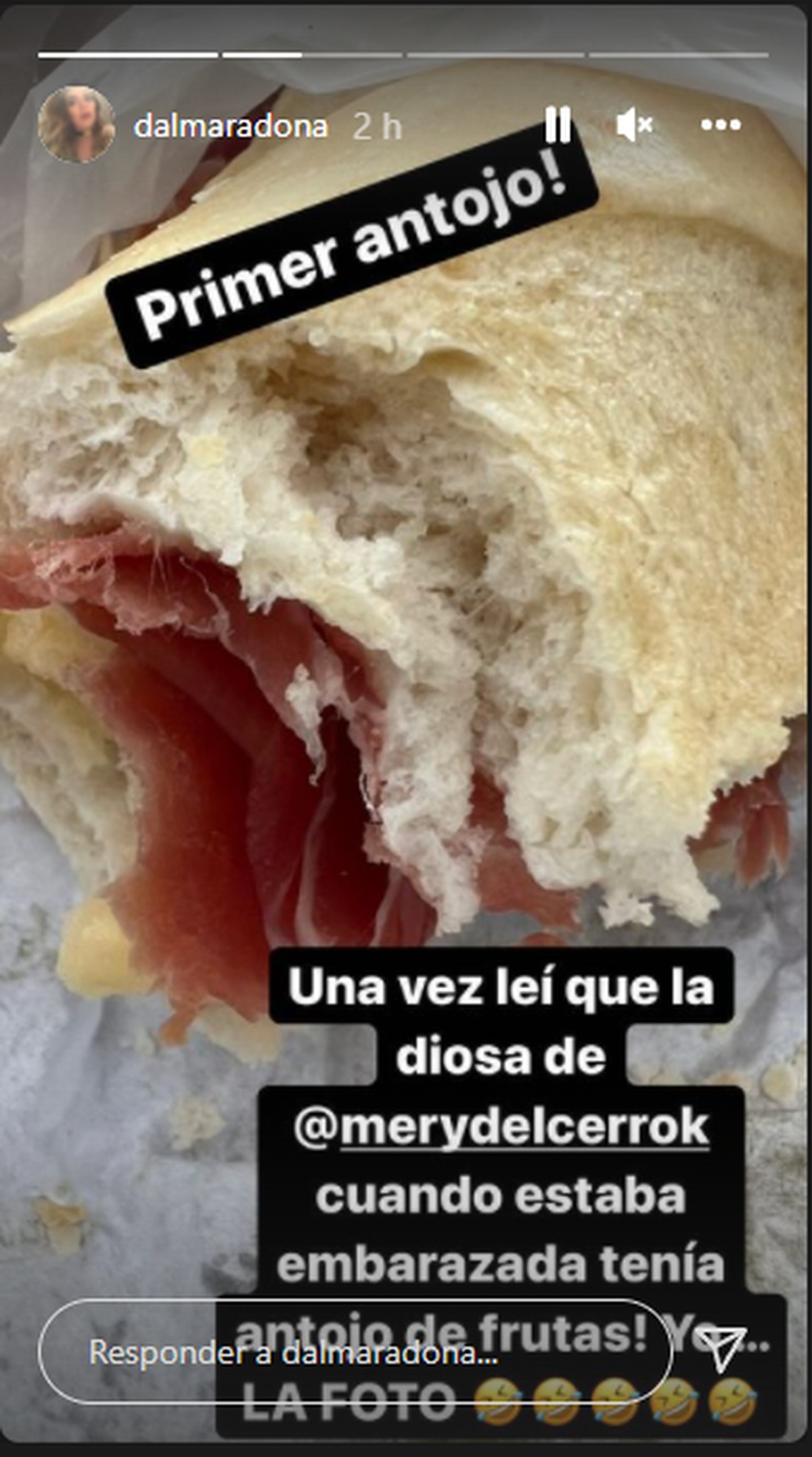 Dalma Maradona mostr&oacute; cu&aacute;l fue su primer antojo.