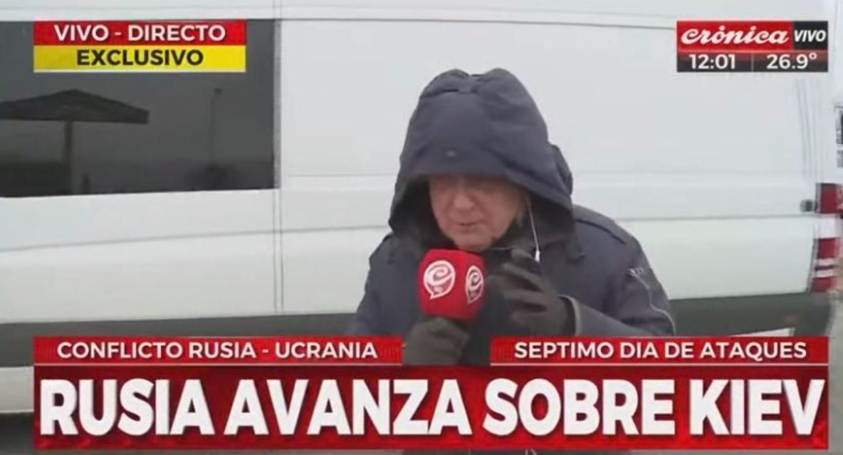 Chiche Gelblung está cubriendo la guerra.