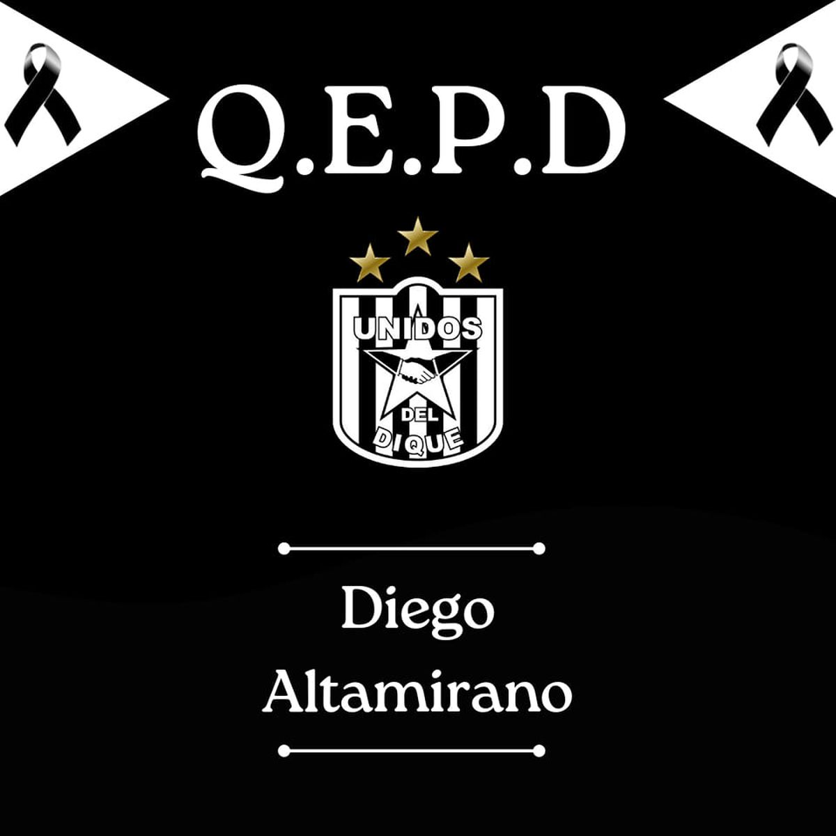 Publicación emitida por el Club Fútbol Unidos del Dique.
