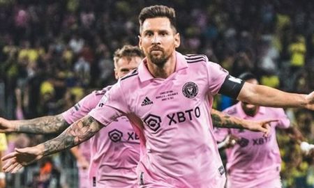 Messi celebra su gol en la final de la Leagues Cup. Messi celebra su gol en la final de la Leagues Cup.