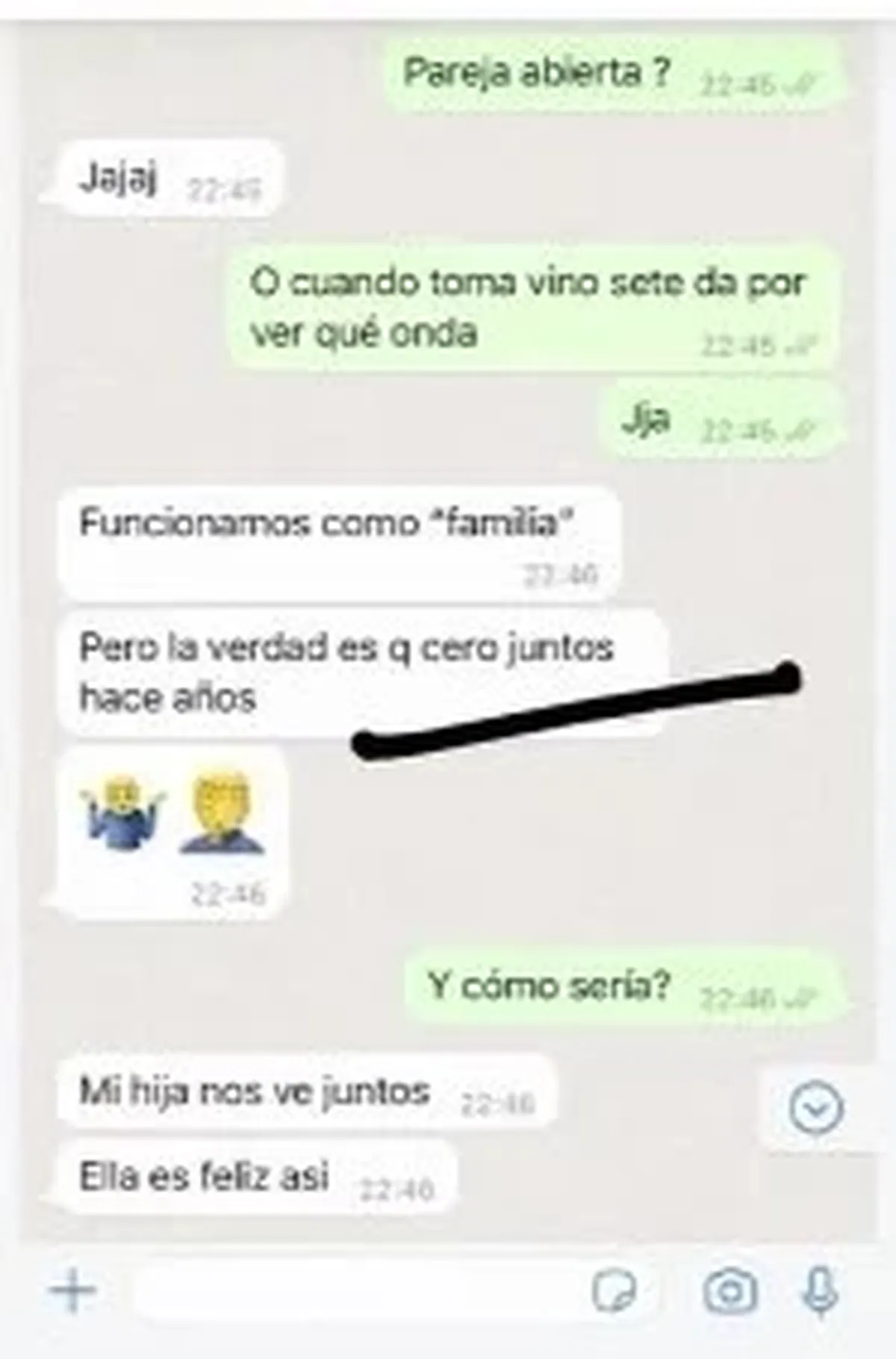 Los chats del marido de Mar&iacute;a Fernanda Callej&oacute;n con otra mujer.