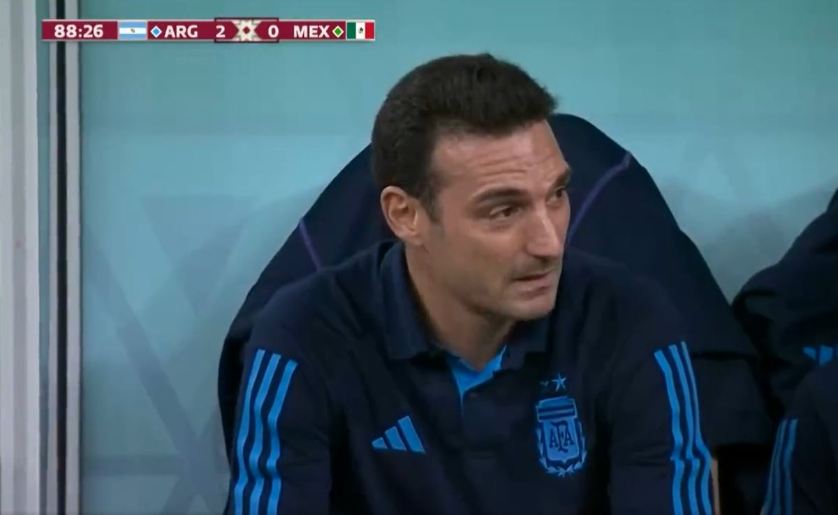 Lionel Scaloni lloró en el banco de la Selección Argentina durante el encuentro ante México