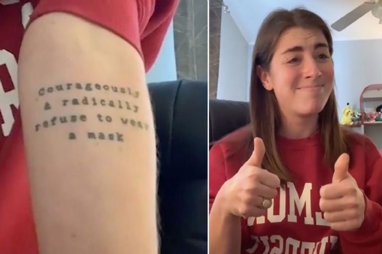 Una joven de 25 años participó en el reto de TikTok sobre el peor tatuaje posible y lo ganó con una desafortunada frase que se tatuó días antes de que se declarara la pandemia de coronavirus. 