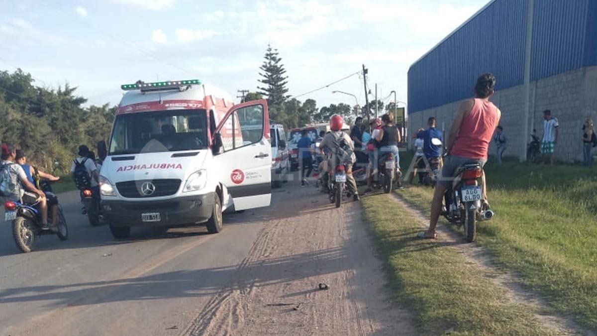 Accidente en Recreo: un joven motociclista fue hospitalizado con graves politraumatismos