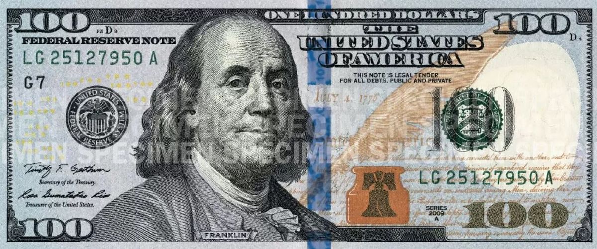 Billete de US$100 (2013-Presente) 