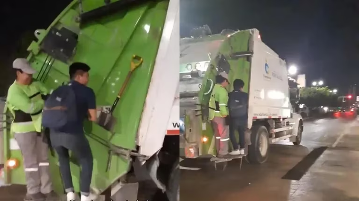 Ocurrió en México: no conseguía taxi y viajó en camión de la basura