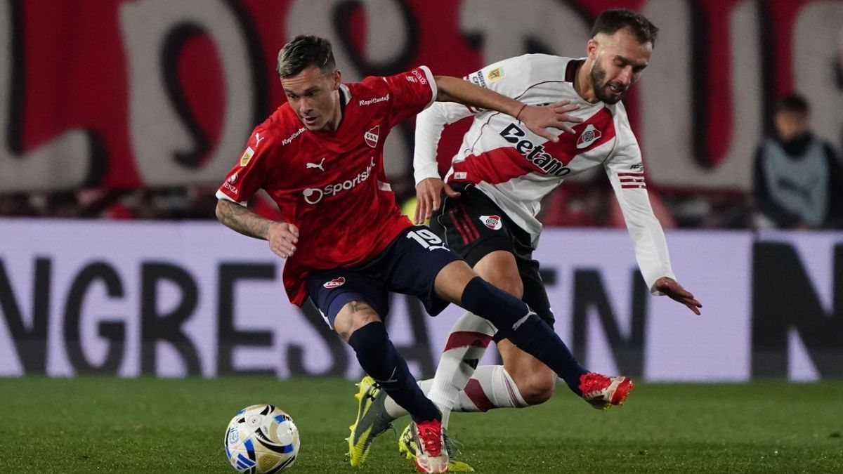 Matías Abaldo con la camiseta de Independiente, en el partido contra River. Matías Abaldo con la camiseta de Independiente, en el partido contra River.