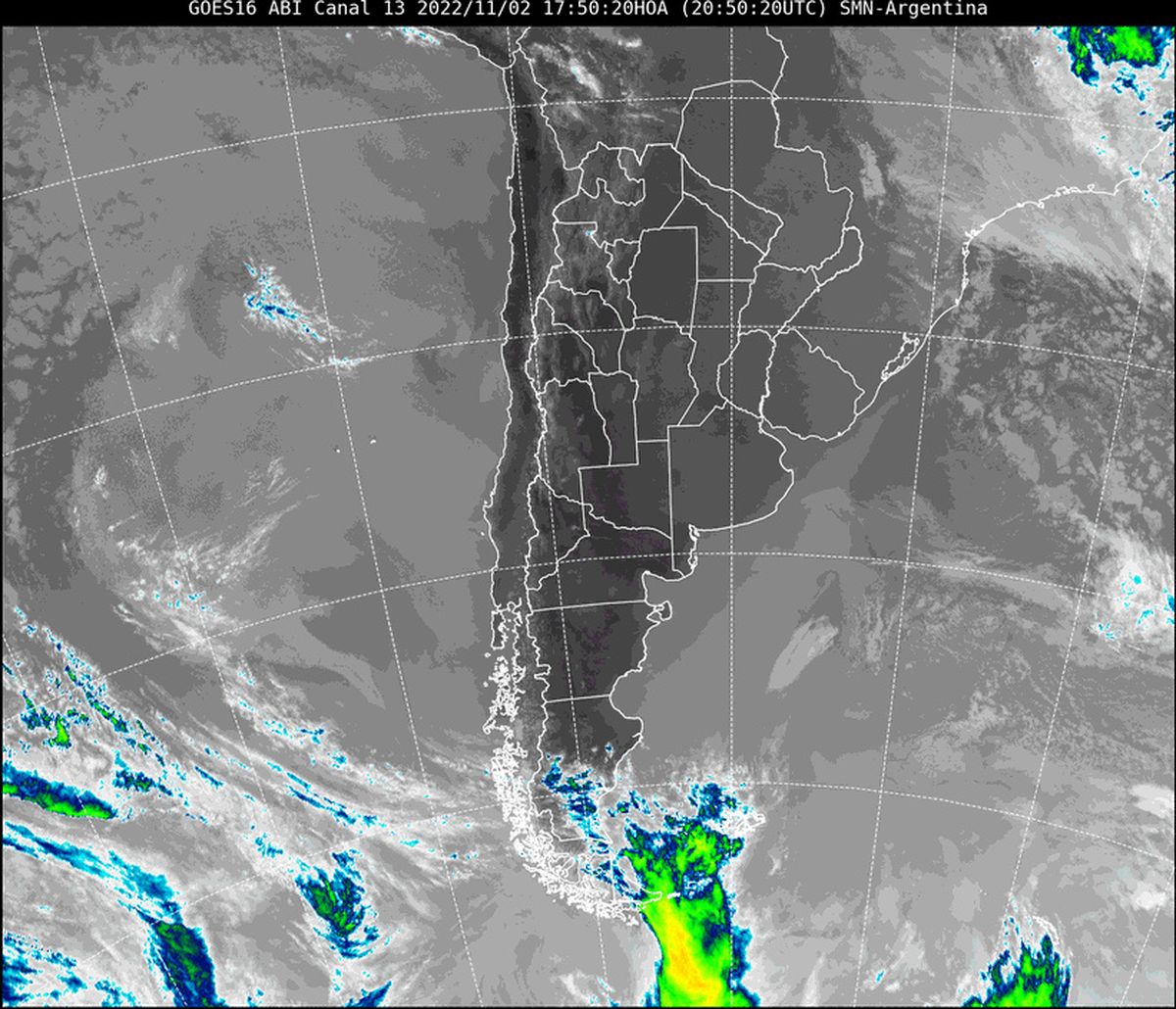 En la imagen satelital se observa que la mayor parte del territorio nacional continúa libre de nubosidad.