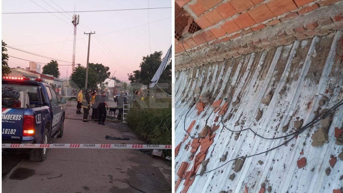 Tras el incidente, personal de Cobem y Bomberos trabajó en la zona para remover las chapas caídas sobre el cableado. Tras el incidente, personal de Cobem y Bomberos trabajó en la zona para remover las chapas caídas sobre el cableado.