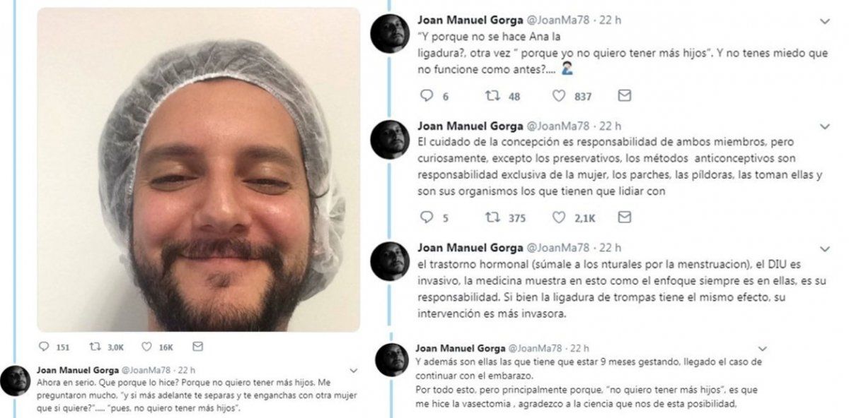 Se hizo una vasectomía, contó los motivos en Twitter y es furor en las redes sociales