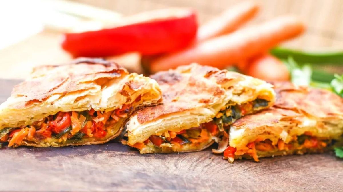 Tarta rústica de puerros