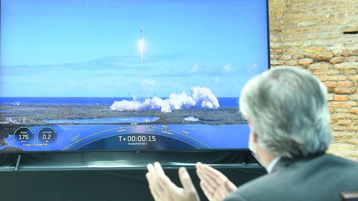 El presidente Alberto Fernández participó del evento de manera virtual. El lanzamiento fue en Cabo Cañaveral, Estados Unidos.